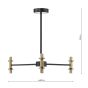 Takara 6 Light Semi-Flush Matt Black and Bronze Fitting Only
