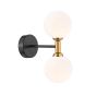 Takara 2 Light Wall Light Matt Black and Bronze With Smoked Glass