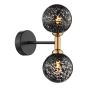 Takara 2 Light Wall Light Matt Black and Bronze With Black Confetti Glass