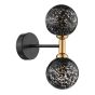 Takara 2 Light Wall Light Matt Black and Bronze With Black Confetti Glass