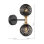 Takara 2 Light Wall Light Matt Black and Bronze With Black Confetti Glass