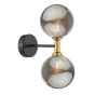 Takara 2 Light Wall Light Matt Black and Bronze With Opal Glass