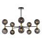 Takara 10 Light Semi-Flush Matt Black and Bronze With Black Confetti Glass