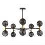 Takara 10 Light Semi-Flush Matt Black and Bronze With Black Confetti Glass