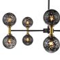 Takara 10 Light Semi-Flush Matt Black and Bronze With Black Confetti Glass