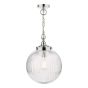 Tamara Bathroom Ceiling Light Polished Chrome and Ribbed Glass IP44