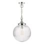Tamara Bathroom Ceiling Light Polished Chrome and Ribbed Glass IP44