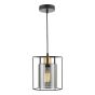 Tatum Pendant Matt Black and Smoked Glass