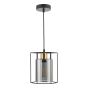 Tatum Pendant Matt Black and Smoked Glass