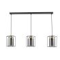 Tatum 3 Light Bar Pendant Matt Black and Smoked Glass