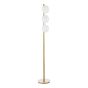 Tauri 3 Light Floor Lamp Matt Gold and Opal Glass