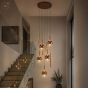 Telis 9 Light Cluster Pendant Matt Bronze and Bronze Ombre Glass LED