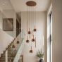 Telis 9 Light Cluster Pendant Matt Bronze and Bronze Ombre Glass LED