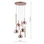 Telis 9 Light Cluster Pendant Matt Bronze and Bronze Ombre Glass LED