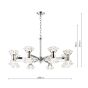 Tiana 16 Light Armed Pendant Polished Chrome
