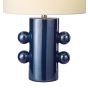 Tisha Table Lamp Blue Ceramic and Antique Brass With Shade