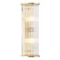 Tobiah 2 Light Bathroom Wall Light Natural Brass and Glass IP44