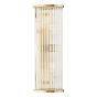 Tobiah 2 Light Bathroom Wall Light Natural Brass and Glass IP44
