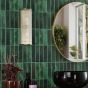 Tobiah 2 Light Bathroom Wall Light Natural Brass and Glass IP44