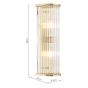 Tobiah 2 Light Bathroom Wall Light Natural Brass and Glass IP44