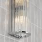 Tobiah 2 Light Bathroom Wall Light Polished Chrome and Glass IP44