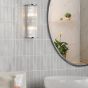 Tobiah 2 Light Bathroom Wall Light Polished Chrome and Glass IP44
