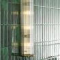 Tobiah 4 Light Bathroom Wall Light Natural Brass and Glass IP44