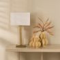 Tokori Table Lamp Alabaster and Brushed Gold With Shade
