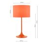 Toledo Table Lamp Satin Orange With Shade