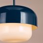 Topanga Pendant Blue and Opal Glass