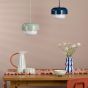 Topanga Pendant Blue and Opal Glass