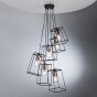 Tower 6 Light Cluster Pendant Matt Black & Copper