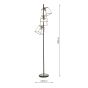 Tower 3 Light Floor Lamp Matt Black and Polished Copper