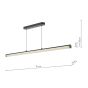 Tube Bar Pendant Satin Black and Opal LED