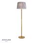 Joules Hardwick Floor Lamp Wood and Matt Antique Brass With Shade