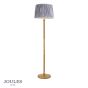 Joules Hardwick Floor Lamp Wood and Matt Antique Brass With Shade