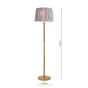 Joules Hardwick Floor Lamp Wood and Matt Antique Brass With Shade