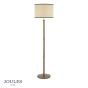 Joules Hardwick Floor Lamp Dark Wood and Matt Antique Brass With Shade