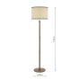 Joules Hardwick Floor Lamp Dark Wood and Matt Antique Brass With Shade