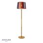 Joules Hardwick Floor Lamp Wood and Matt Antique Brass With Shade