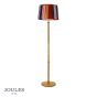 Joules Hardwick Floor Lamp Wood and Matt Antique Brass With Shade