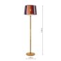 Joules Hardwick Floor Lamp Wood and Matt Antique Brass With Shade