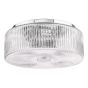 Twyman 4 Light Bathroom Ceiling Light Polished Chrome and Ribbed Glass IP44