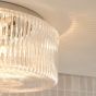 Twyman 4 Light Bathroom Ceiling Light Polished Chrome and Ribbed Glass IP44