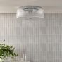 Twyman 4 Light Bathroom Ceiling Light Polished Chrome and Ribbed Glass IP44