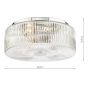 Twyman 4 Light Bathroom Ceiling Light Polished Chrome and Ribbed Glass IP44
