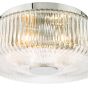 Twyman 3 Light Bathroom Ceiling Light Polished Chrome and Ribbed Glass IP44
