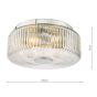 Twyman 3 Light Bathroom Ceiling Light Polished Chrome and Ribbed Glass IP44