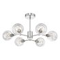 Tyka 6 Light Semi-Flush Polished Chrome and Glass
