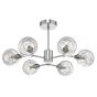 Tyka 6 Light Semi-Flush Polished Chrome and Glass